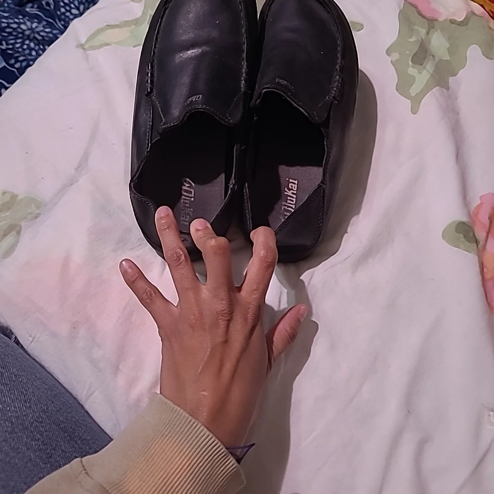 OluKai Kids Black Moccasins